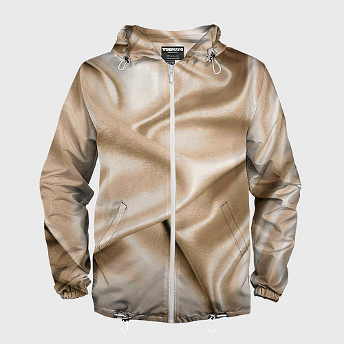 Мужская ветровка Струящаяся золотистая ткань / 3D-Белый – фото 1