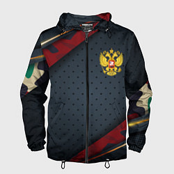 Мужская ветровка Герб России черно-красный камуфляж