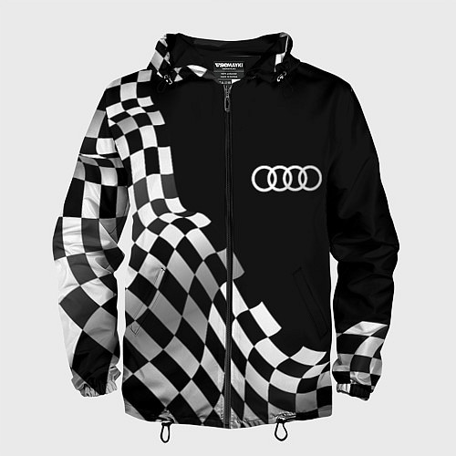 Мужская ветровка Audi racing flag / 3D-Черный – фото 1