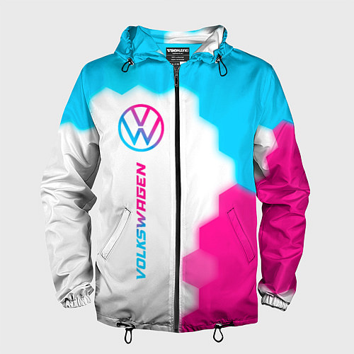 Мужская ветровка Volkswagen neon gradient style: по-вертикали / 3D-Черный – фото 1