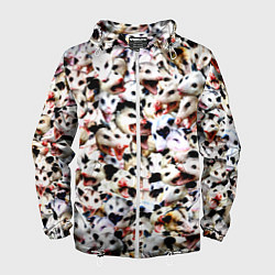 Ветровка с капюшоном мужская Опоссумы, цвет: 3D-белый