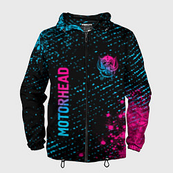 Ветровка с капюшоном мужская Motorhead - neon gradient: надпись, символ, цвет: 3D-черный