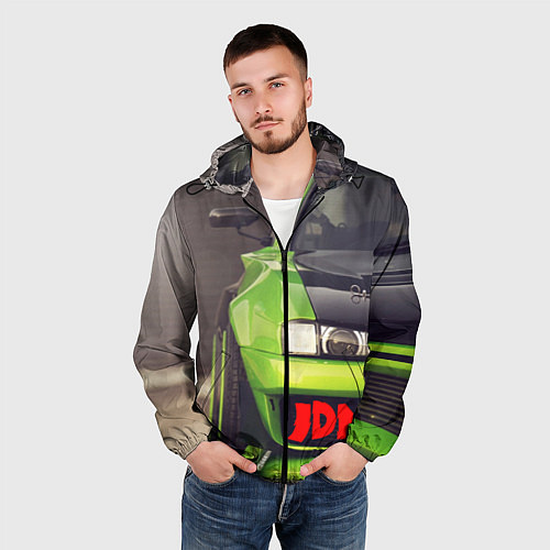 Мужская ветровка JDM машина зеленая тюнингованная / 3D-Черный – фото 3