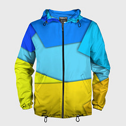 Ветровка с капюшоном мужская Простой геометрический фон, цвет: 3D-черный