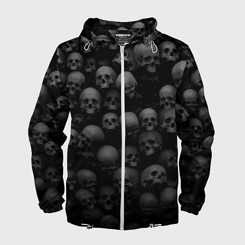 Мужская ветровка Композиция из черепов - Dark / 3D-Белый – фото 1
