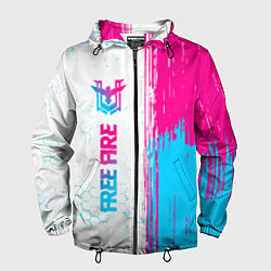 Мужская ветровка Free Fire neon gradient style: по-вертикали