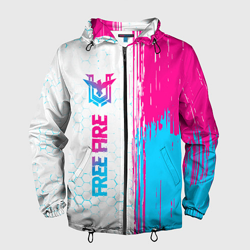 Мужская ветровка Free Fire neon gradient style: по-вертикали / 3D-Черный – фото 1