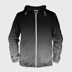 Ветровка с капюшоном мужская Серый градиент, цвет: 3D-белый