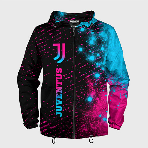 Мужская ветровка Juventus - neon gradient: по-вертикали / 3D-Черный – фото 1