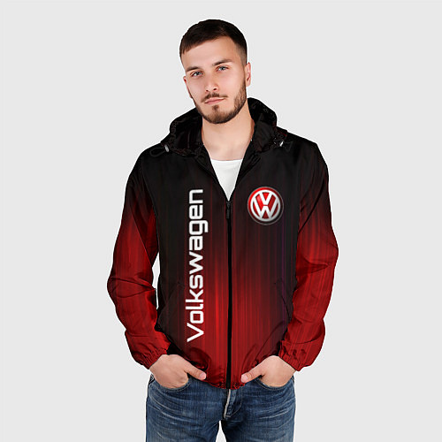 Мужская ветровка Volkswagen art / 3D-Черный – фото 3