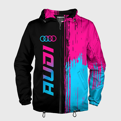 Мужская ветровка Audi - neon gradient: по-вертикали / 3D-Черный – фото 1