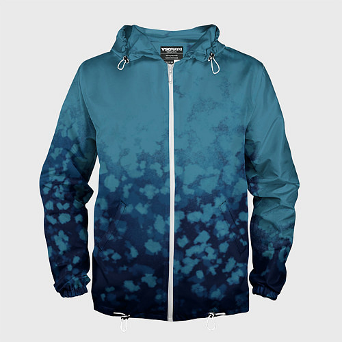 Мужская ветровка Абстракция синий / 3D-Белый – фото 1