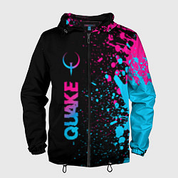 Ветровка с капюшоном мужская Quake - neon gradient: по-вертикали, цвет: 3D-черный