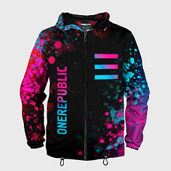 Мужская ветровка OneRepublic - neon gradient: надпись, символ