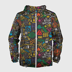 Ветровка с капюшоном мужская Шпаргалка по химии, цвет: 3D-белый