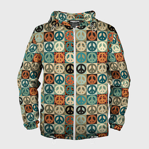 Мужская ветровка Peace symbol pattern / 3D-Белый – фото 1