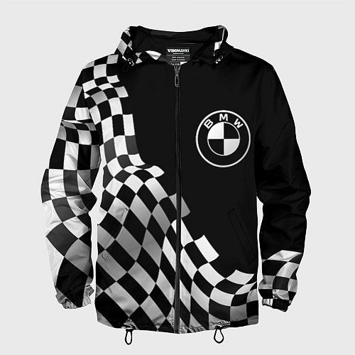 Мужская ветровка BMW racing flag / 3D-Черный – фото 1