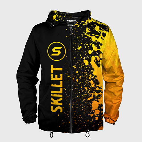 Мужская ветровка Skillet - gold gradient: по-вертикали / 3D-Черный – фото 1