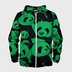 Мужская ветровка Panda green pattern