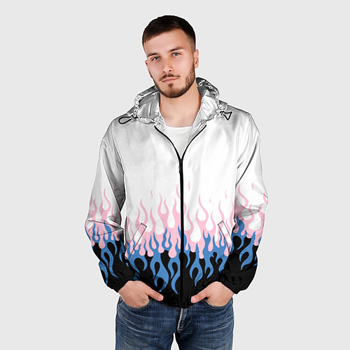 Мужская ветровка Ледяное пламя / 3D-Черный – фото 3