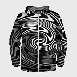 Мужская ветровка Black and white abstract pattern
