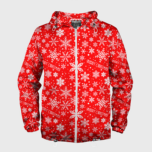 Мужская ветровка Merry christmas new year / 3D-Белый – фото 1
