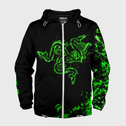 Ветровка с капюшоном мужская Razer брызги, цвет: 3D-белый