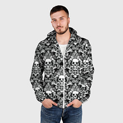 Ветровка с капюшоном мужская Textured skulls, цвет: 3D-белый — фото 2