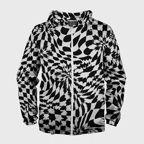 Мужская ветровка Пластика шахматной доски / 3D-Белый – фото 1