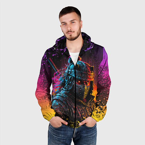 Мужская ветровка Адский самурай / 3D-Черный – фото 3