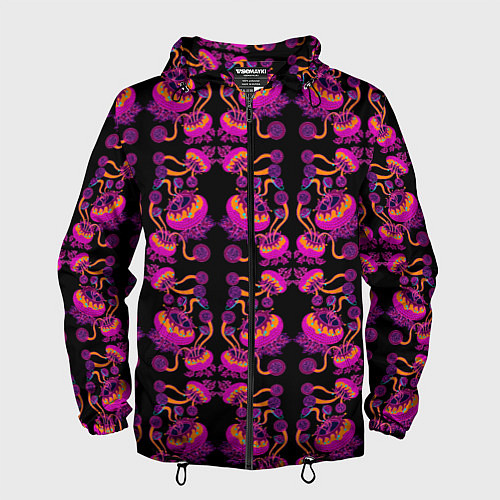 Мужская ветровка Инопланетные цветы / 3D-Черный – фото 1