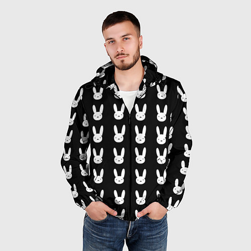 Мужская ветровка Bunny pattern black / 3D-Черный – фото 3