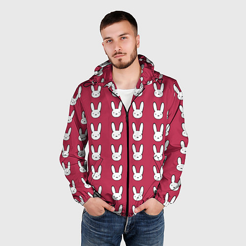 Мужская ветровка Bunny Pattern red / 3D-Черный – фото 3