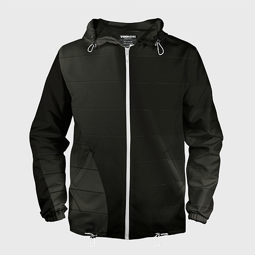 Мужская ветровка Чёрные геометрические металлические листы / 3D-Белый – фото 1
