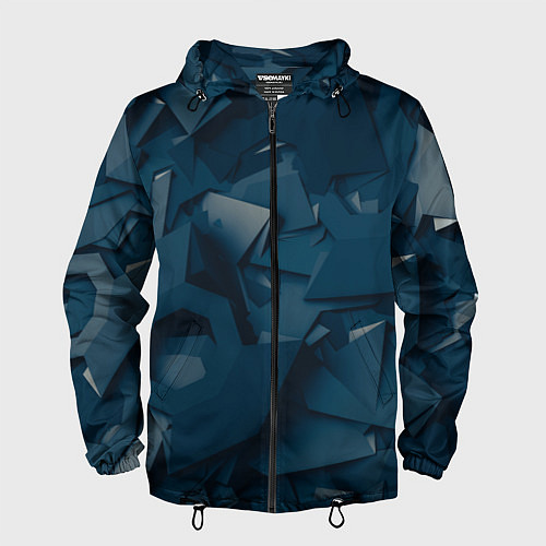 Мужская ветровка Абстрактное множество металлических предметов / 3D-Черный – фото 1