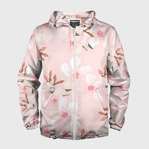 Мужская ветровка Нежные лепестки / 3D-Белый – фото 1