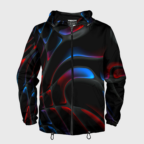 Мужская ветровка Neon colors drops of liquid / 3D-Черный – фото 1