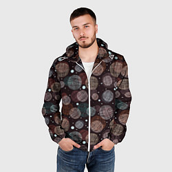 Ветровка с капюшоном мужская Плетеные шары, цвет: 3D-белый — фото 2