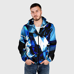 Ветровка с капюшоном мужская Crystal blue form, цвет: 3D-черный — фото 2