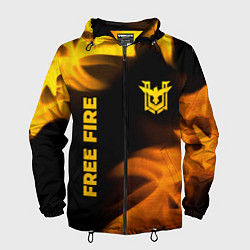 Мужская ветровка Free Fire - gold gradient: надпись, символ