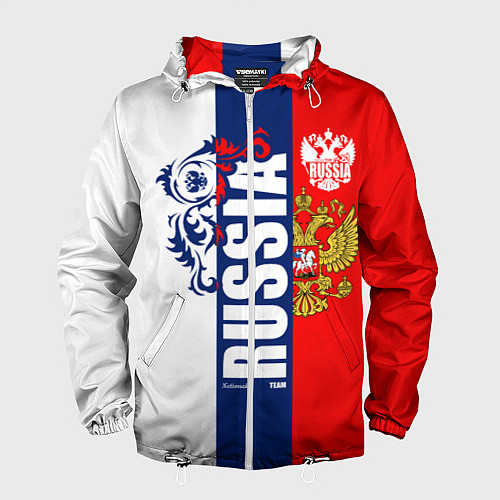 Мужская ветровка Russia national team: white blue red / 3D-Белый – фото 1