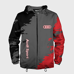 Ветровка с капюшоном мужская Audi sport grunge, цвет: 3D-черный