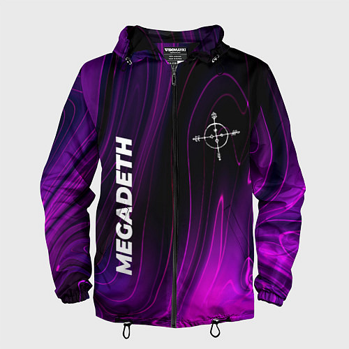 Мужская ветровка Megadeth violet plasma / 3D-Черный – фото 1
