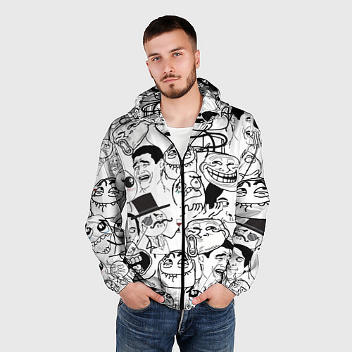 Мужская ветровка Сборник мемов / 3D-Черный – фото 3
