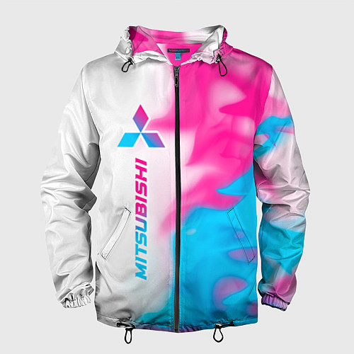 Мужская ветровка Mitsubishi neon gradient style: по-вертикали / 3D-Черный – фото 1