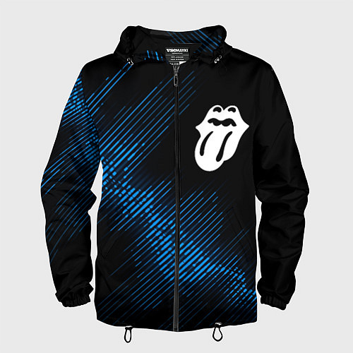 Мужская ветровка Rolling Stones звуковая волна / 3D-Черный – фото 1