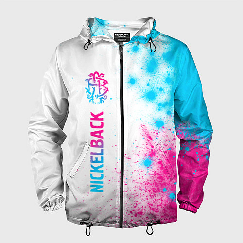 Мужская ветровка Nickelback neon gradient style: по-вертикали / 3D-Черный – фото 1