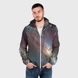 Ветровка с капюшоном мужская Бескрайняя Вселенная, цвет: 3D-белый — фото 2