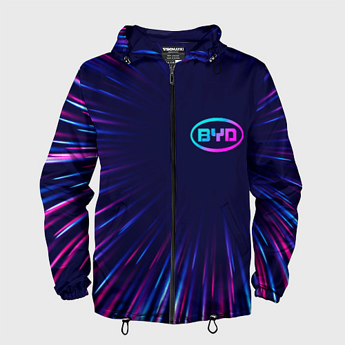 Мужская ветровка BYD neon speed lines / 3D-Черный – фото 1