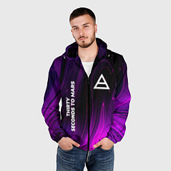 Ветровка с капюшоном мужская Thirty Seconds to Mars violet plasma, цвет: 3D-черный — фото 2